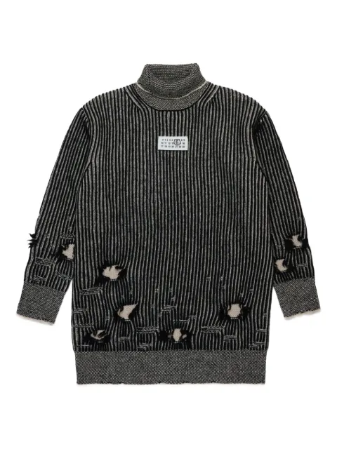MM6 Maison Margiela Kids logo-patch wool dress