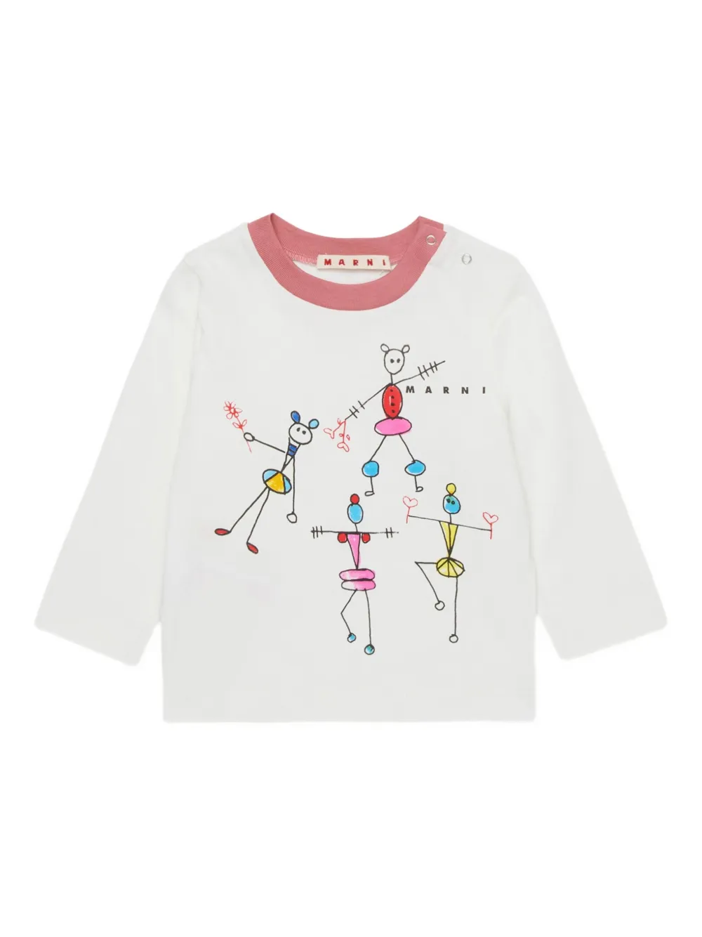 Marni Kids T-shirt met grafische print Wit