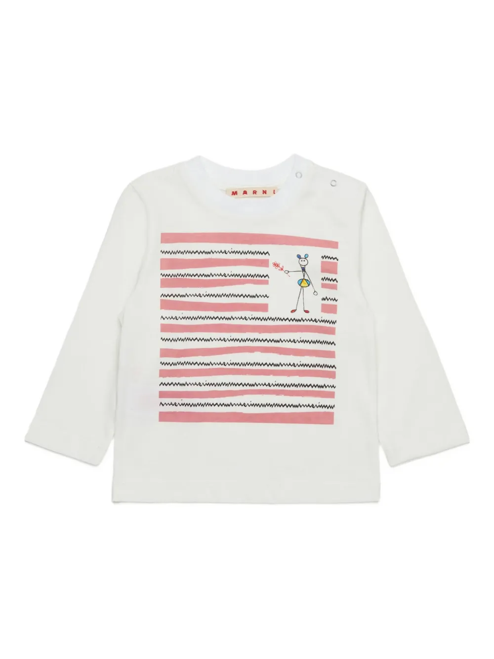 Marni Kids T-shirt met grafische print Wit