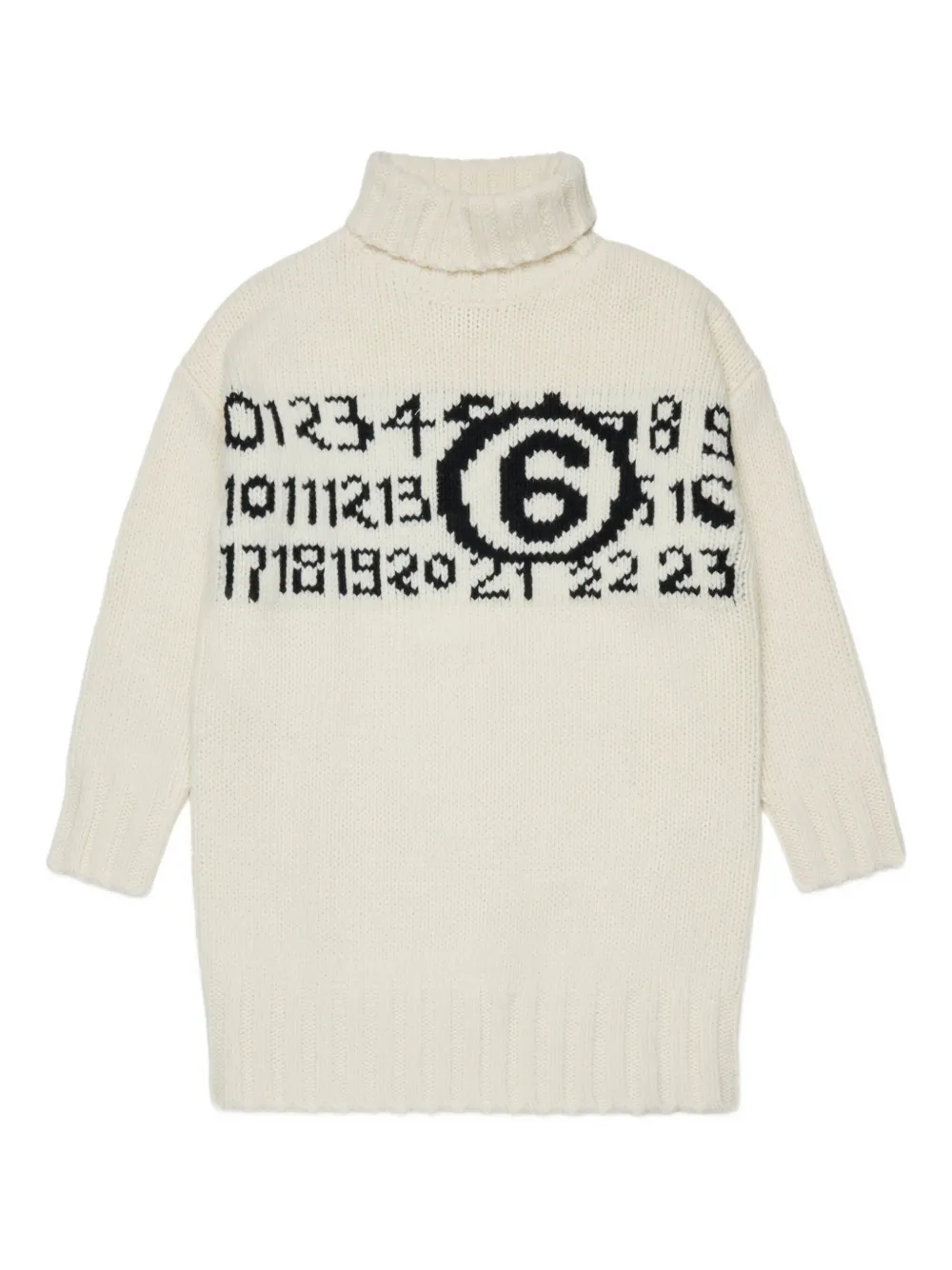 MM6 Maison Margiela Kids Numbers-motif turtleneck sweater Wit
