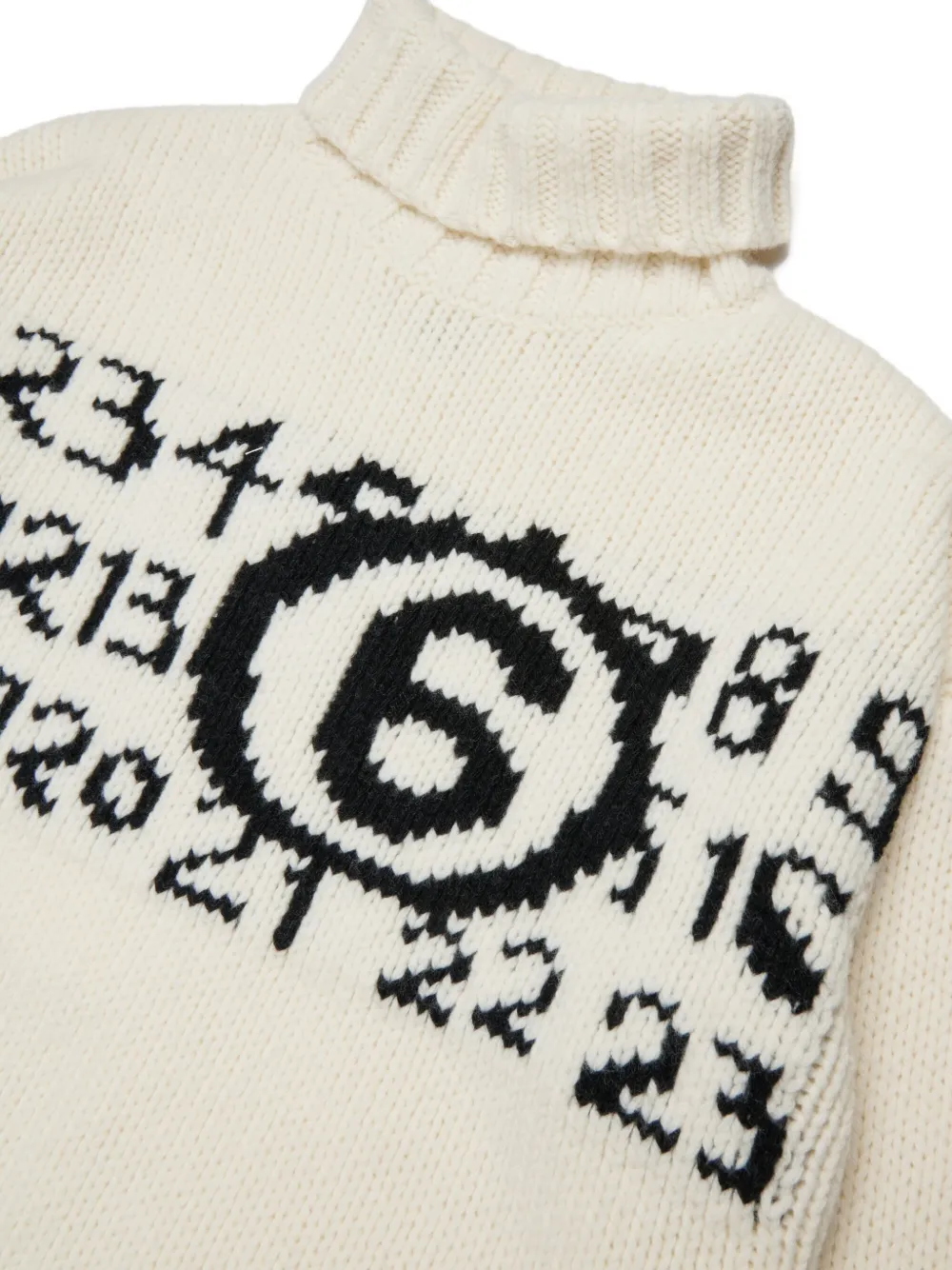 MM6 Maison Margiela Kids Numbers-motif turtleneck sweater Wit