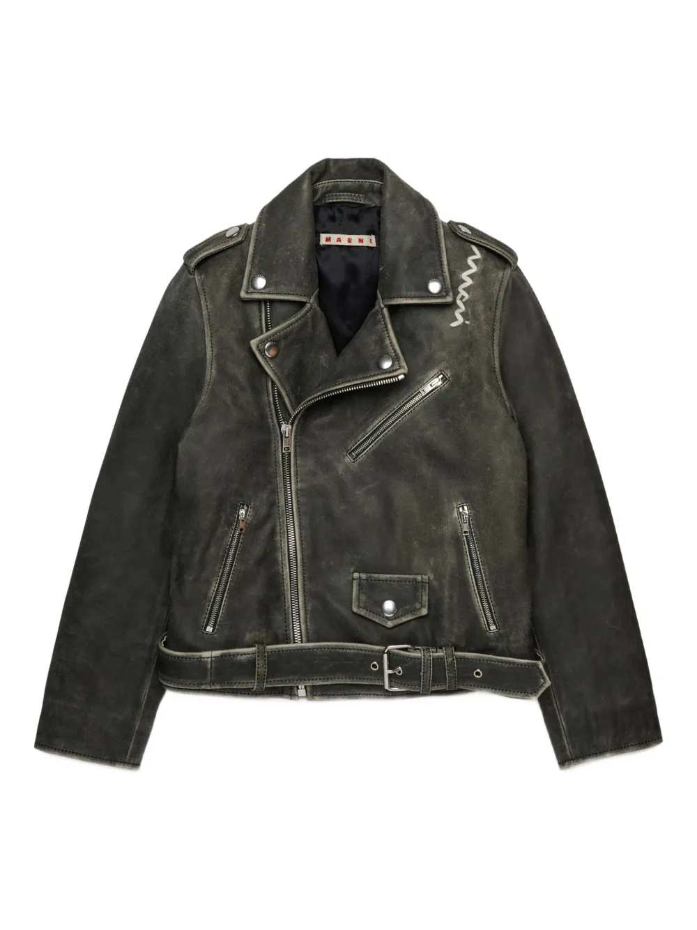 Marni Kids Leren jack Zwart