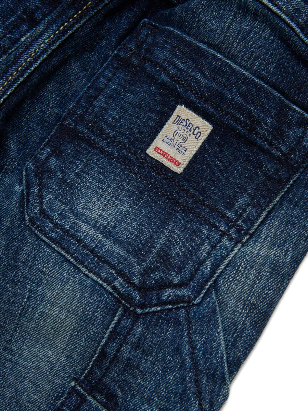 Diesel Kids Jeans met gerafeld effect Blauw