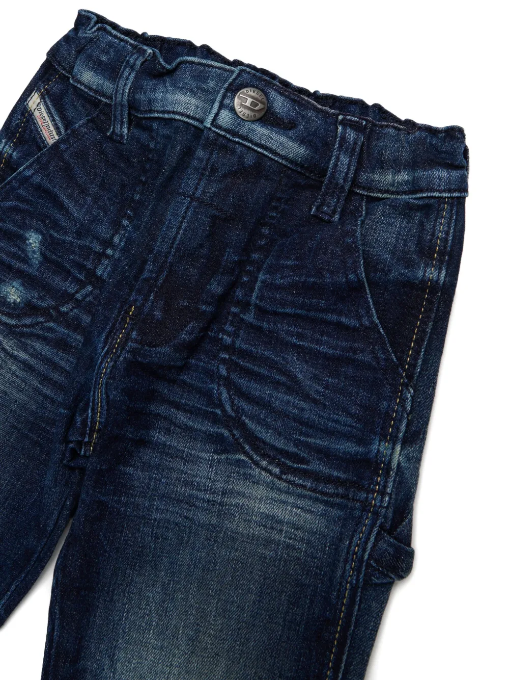 Diesel Kids Jeans met gerafeld effect Blauw