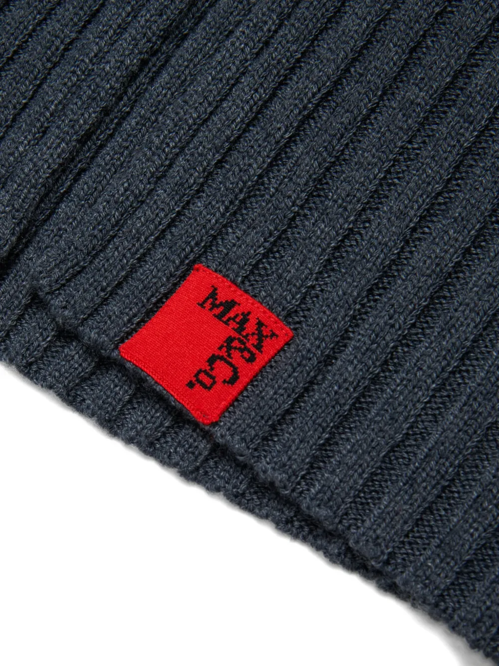 Max & Co Ribbed Zip-front Cardigan In Blue