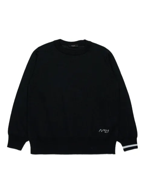 Nº21 Kids embroidered-logo jumper