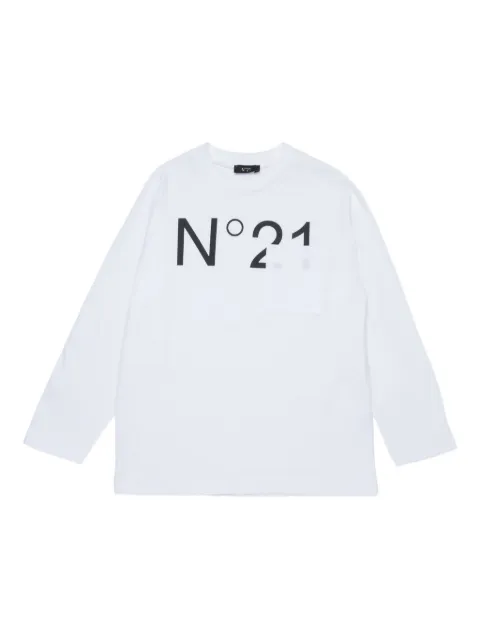 Nº21 Kids logo-print top