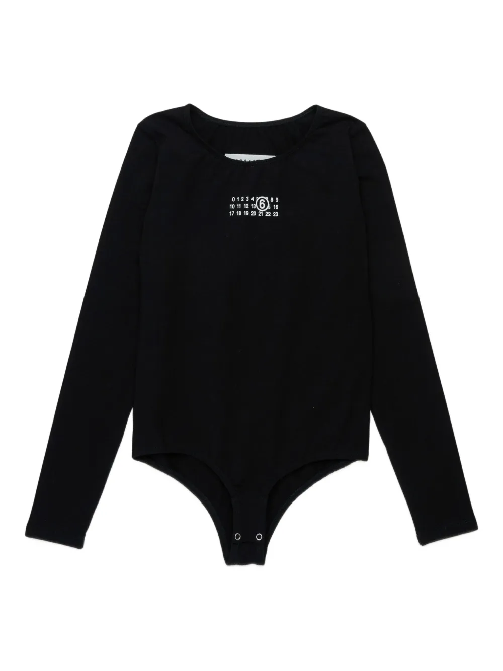 Mm6 Maison Margiela Logo-print Bodysuit In Black