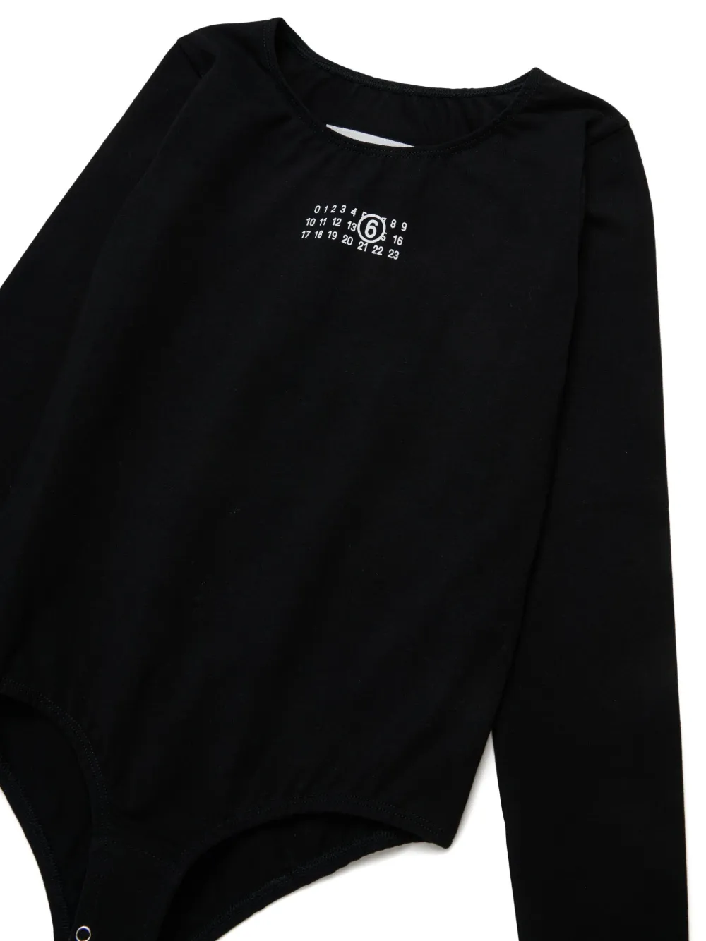 Mm6 Maison Margiela Logo-print Bodysuit In Black