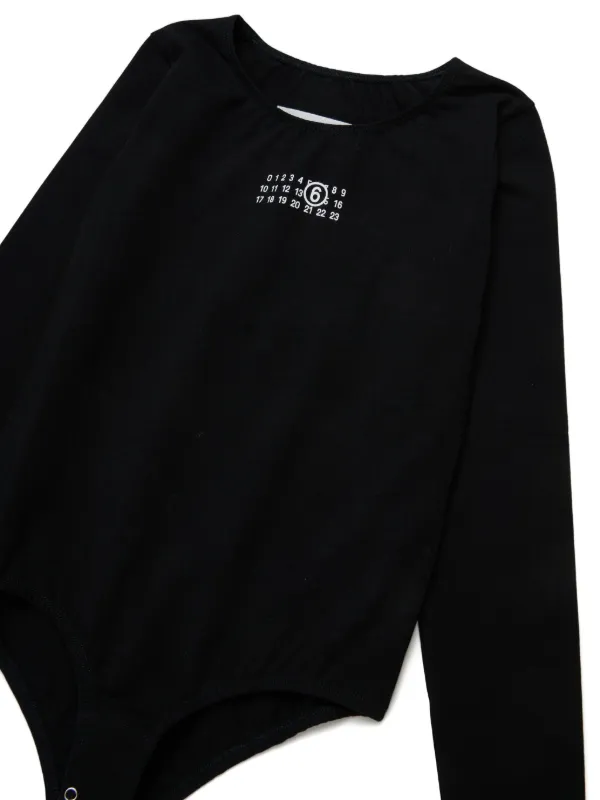 トップス Maison Margiela 6 Logo Body Suit Logo jersey bodysuit in purple - MM 6 Maison Margiela