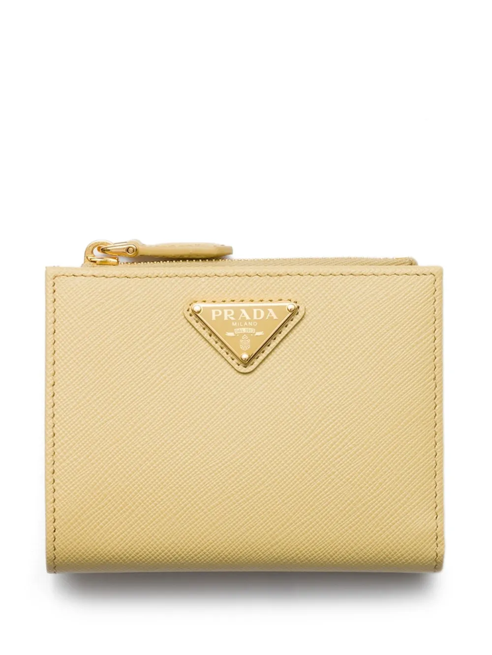 Prada Leren portemonnee Geel