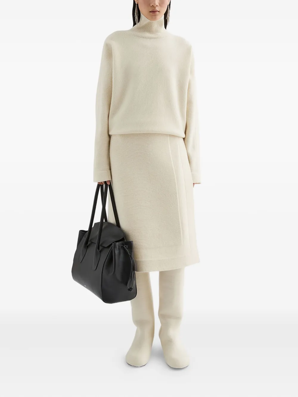 Jil Sander Trui met hoge hals Beige