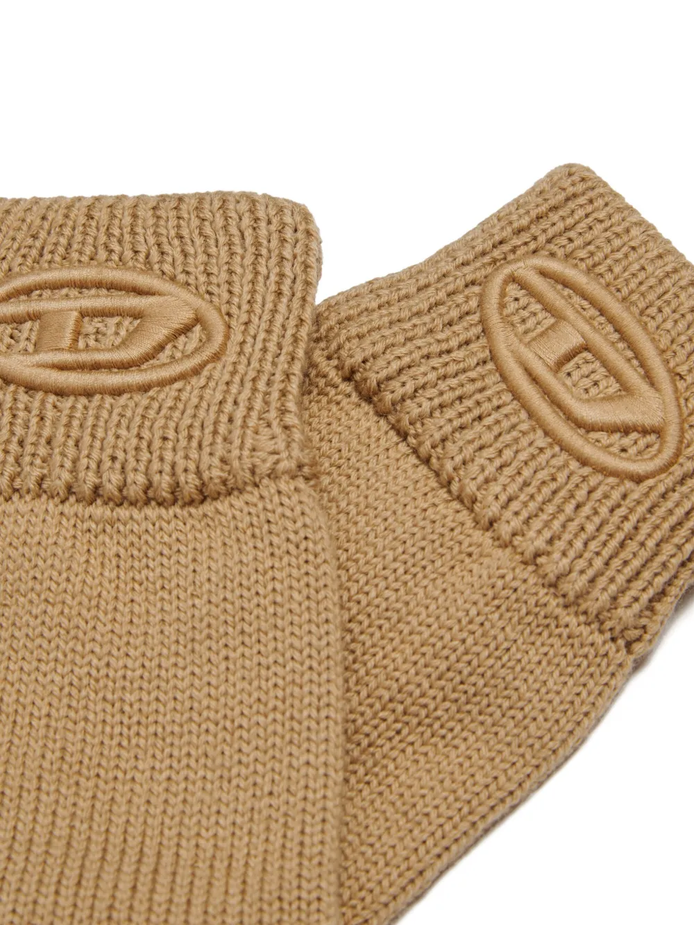 Diesel Kids logo-patch gloves - Bruin