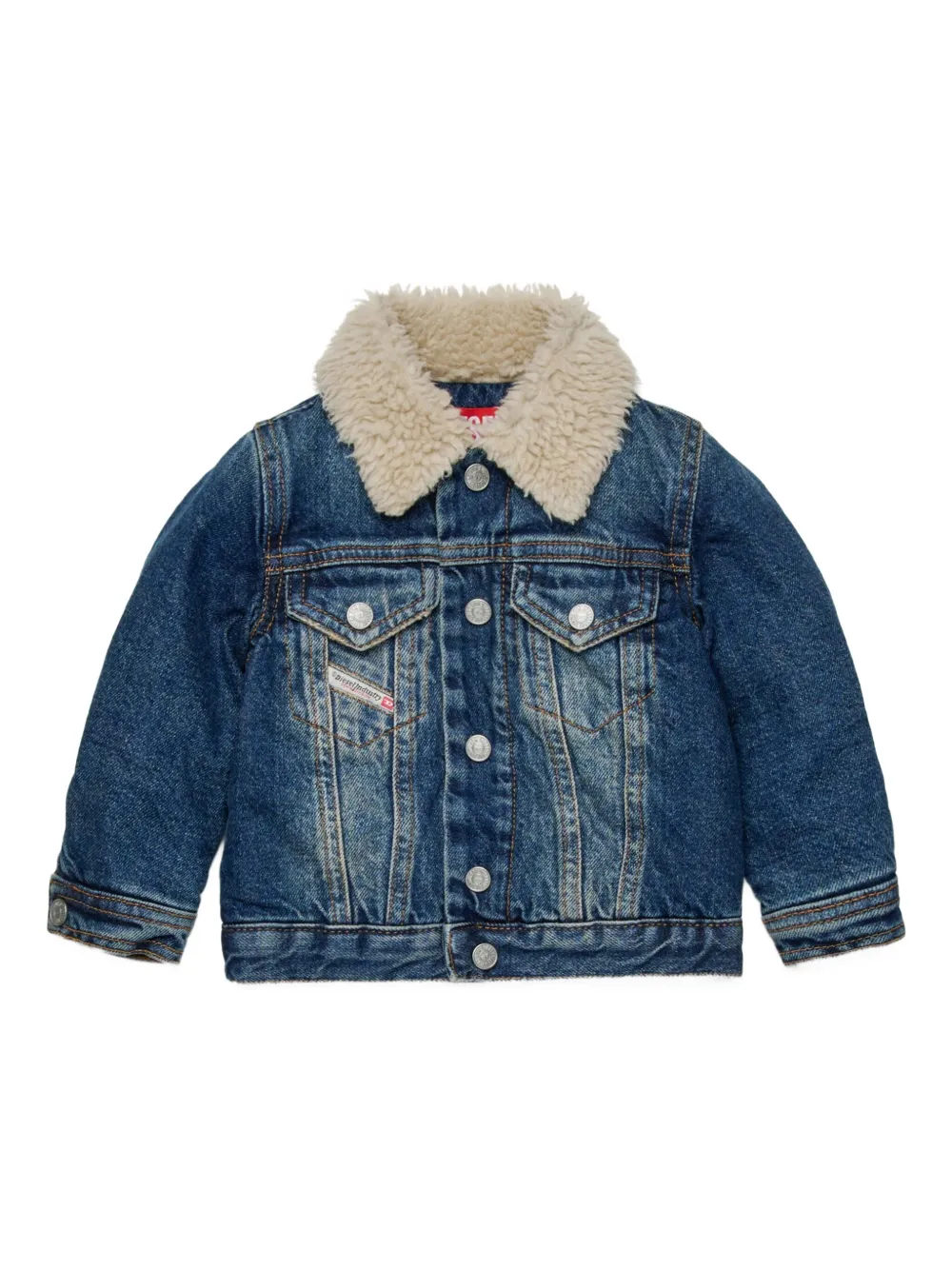Diesel Kids Katoenen jack Blauw