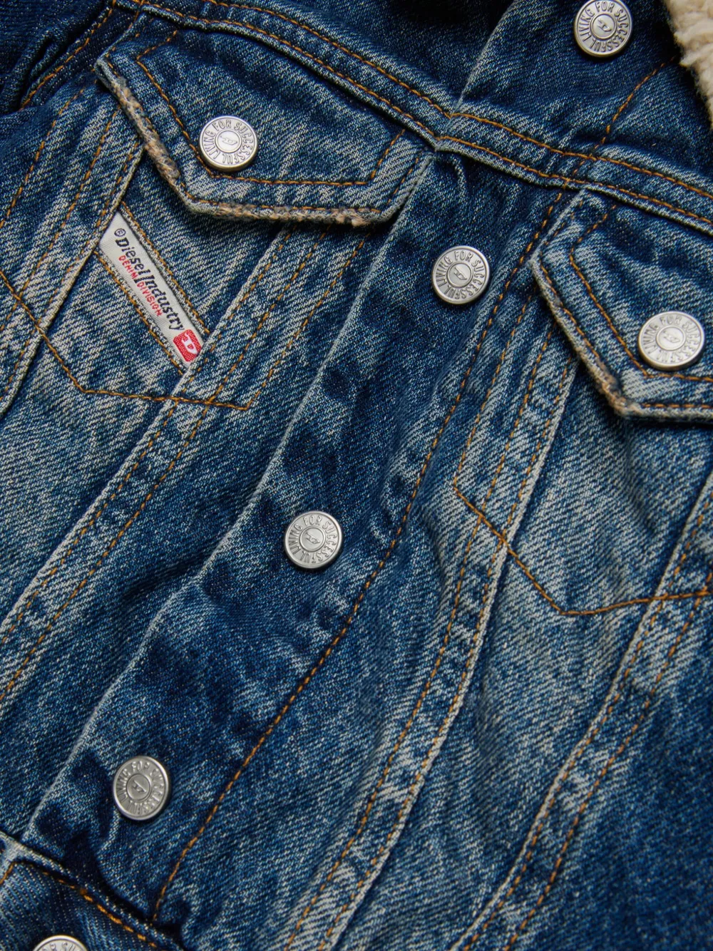 Diesel Kids Katoenen jack Blauw