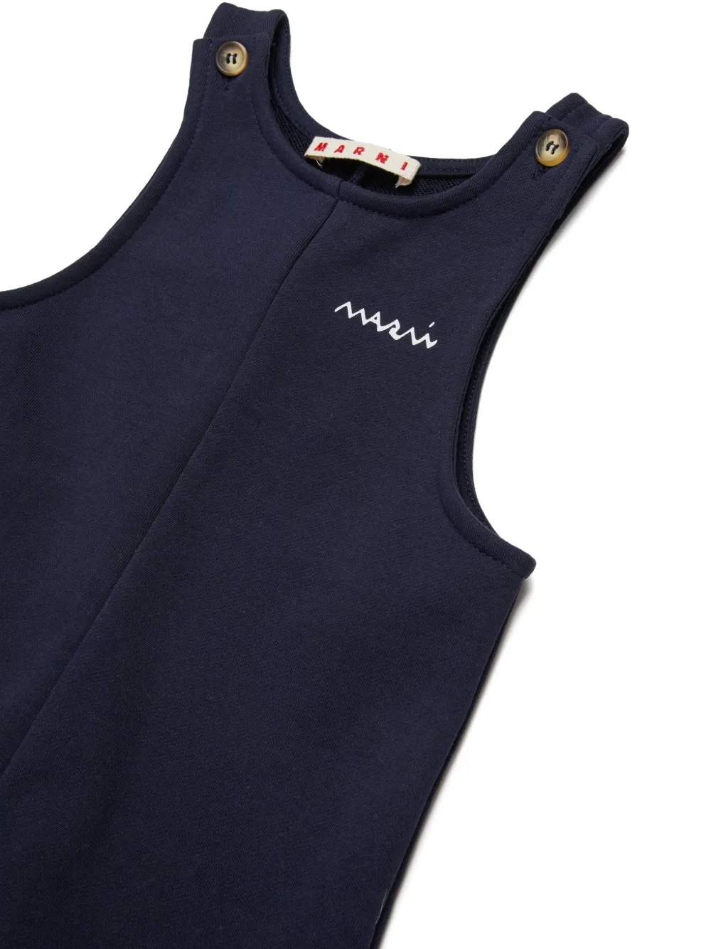 Marni Kids Katoenen romper met logoprint Blauw