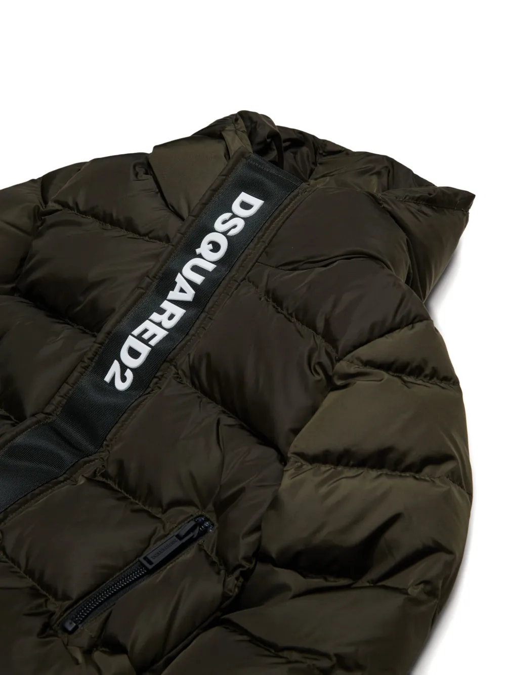 Dsquared2 Hooded Puffer Jacket In Green