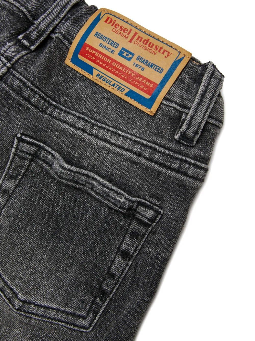Diesel Kids Gerafelde jeans Zwart