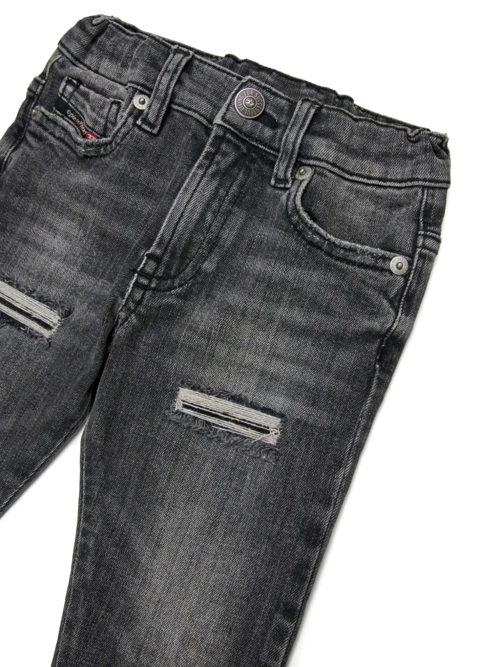Diesel Kids Gerafelde jeans Zwart