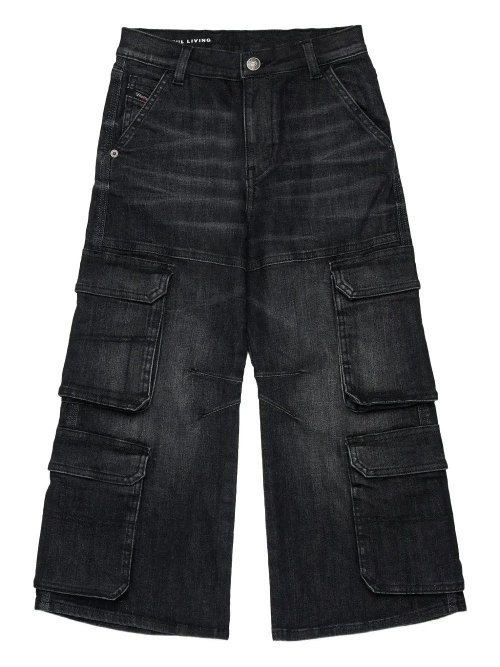Diesel Kids D-Sire cargo pocket jeans Zwart
