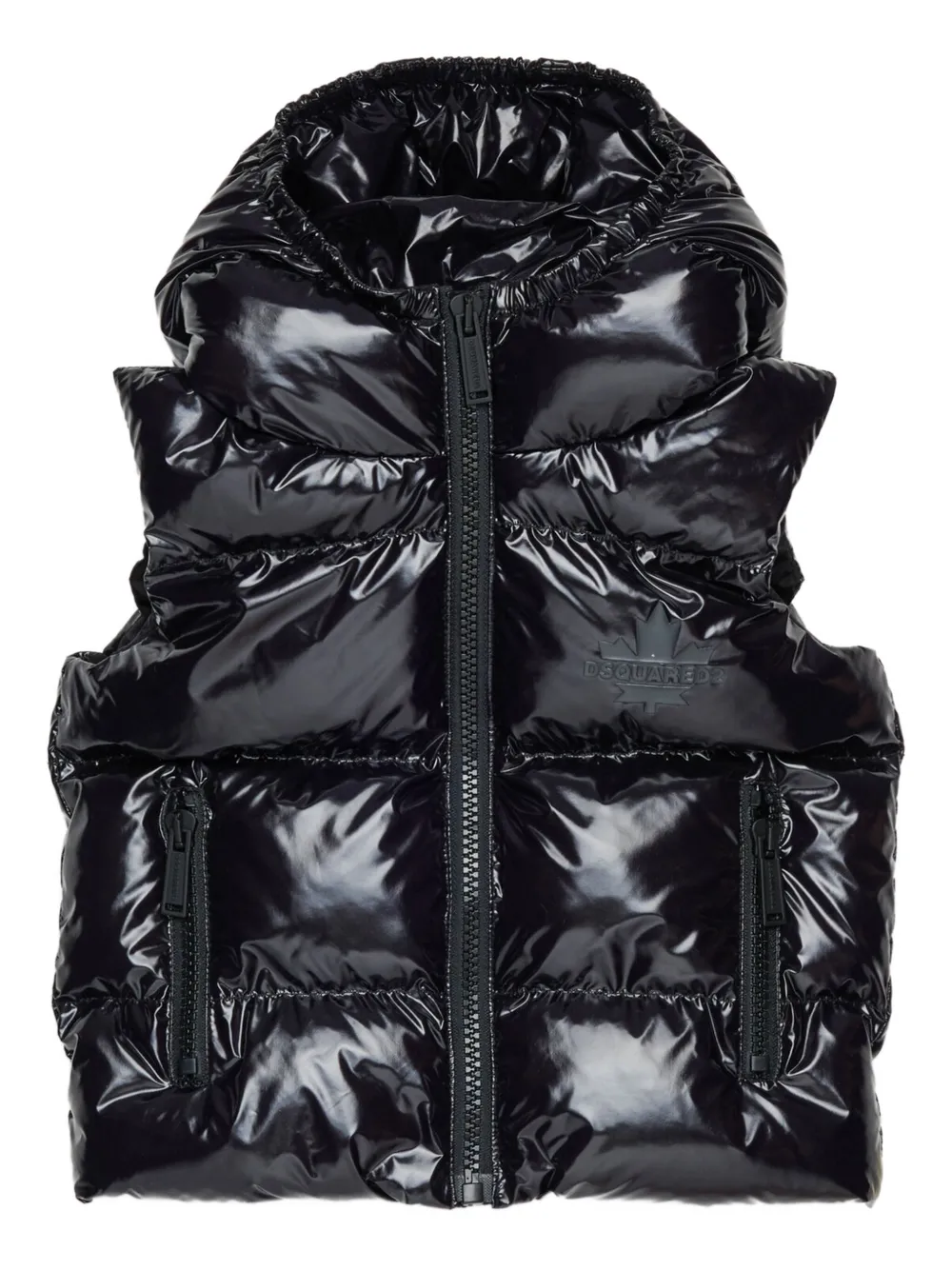 DSQUARED2 KIDS hooded puffer gilet | Black | Image 1