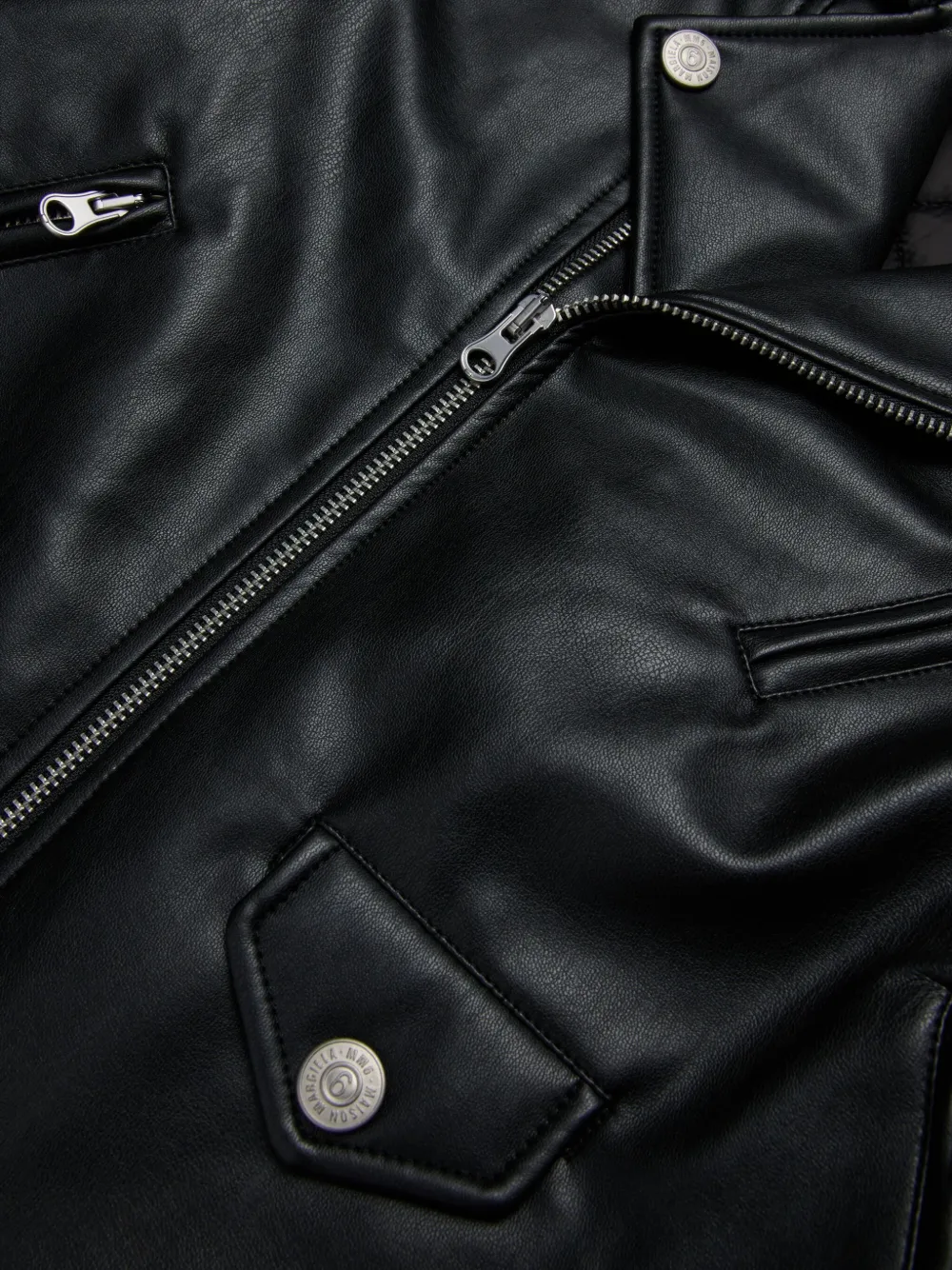 MM6 Maison Margiela Kids Bikerjack met stiksels Zwart