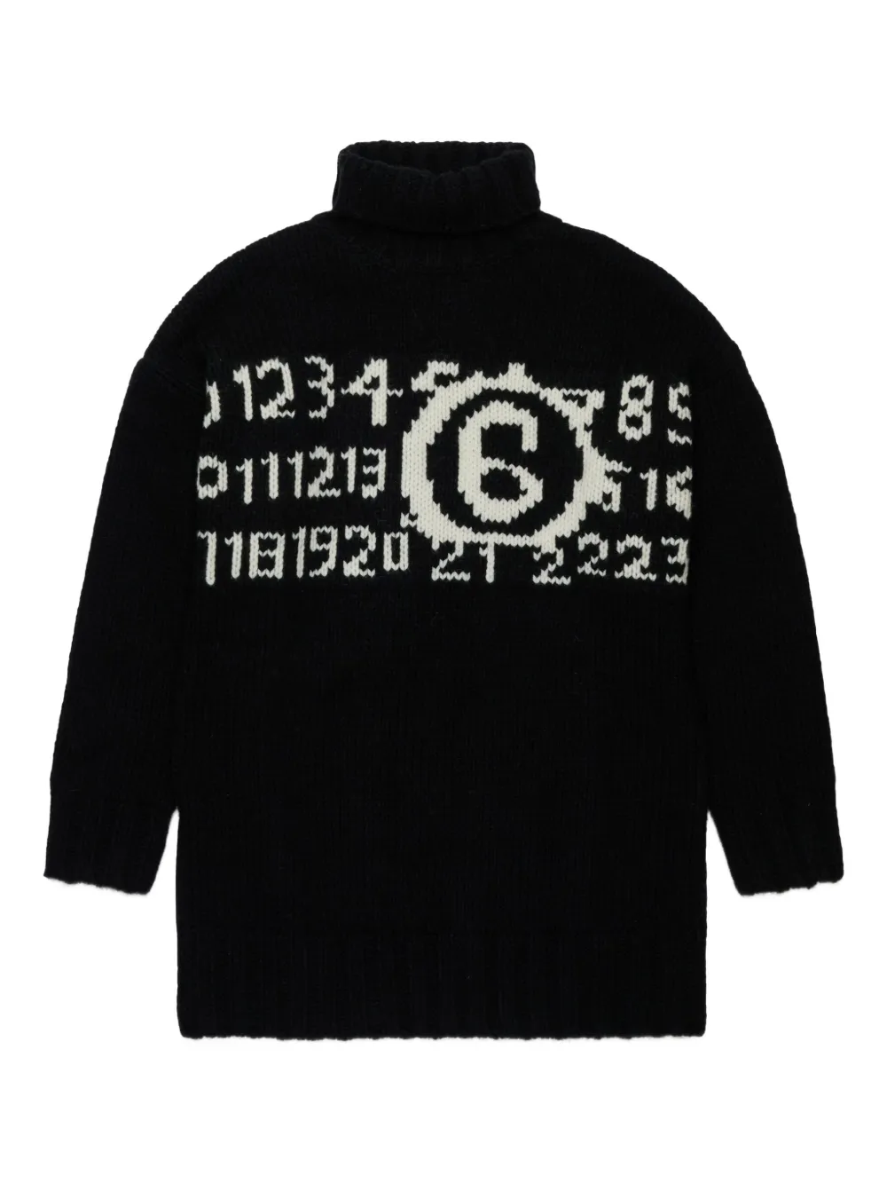 MM6 Maison Margiela Kids Jurk met Numbers-patroon Zwart