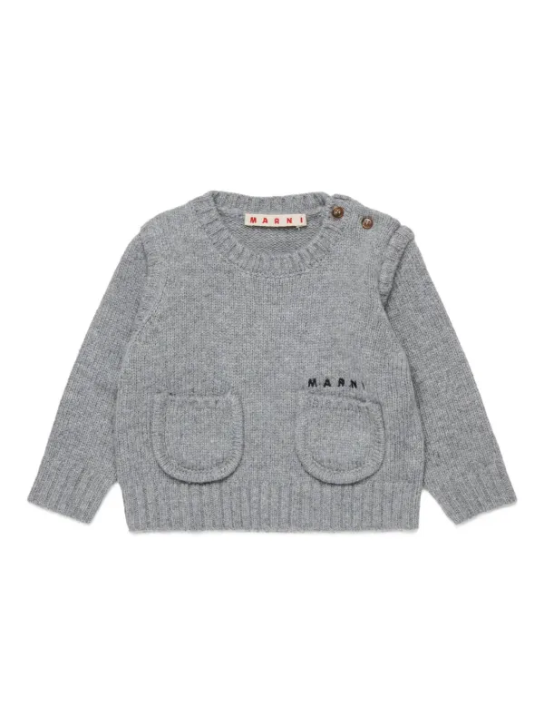 Marni Kids logo-embroidered Sweater | Grey | FARFETCH