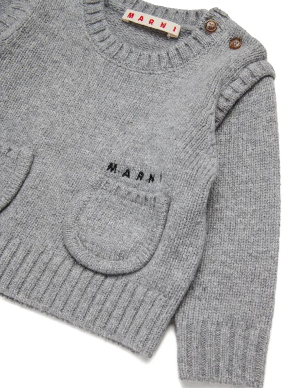 Marni Kids logo-embroidered Sweater | Grey | FARFETCH