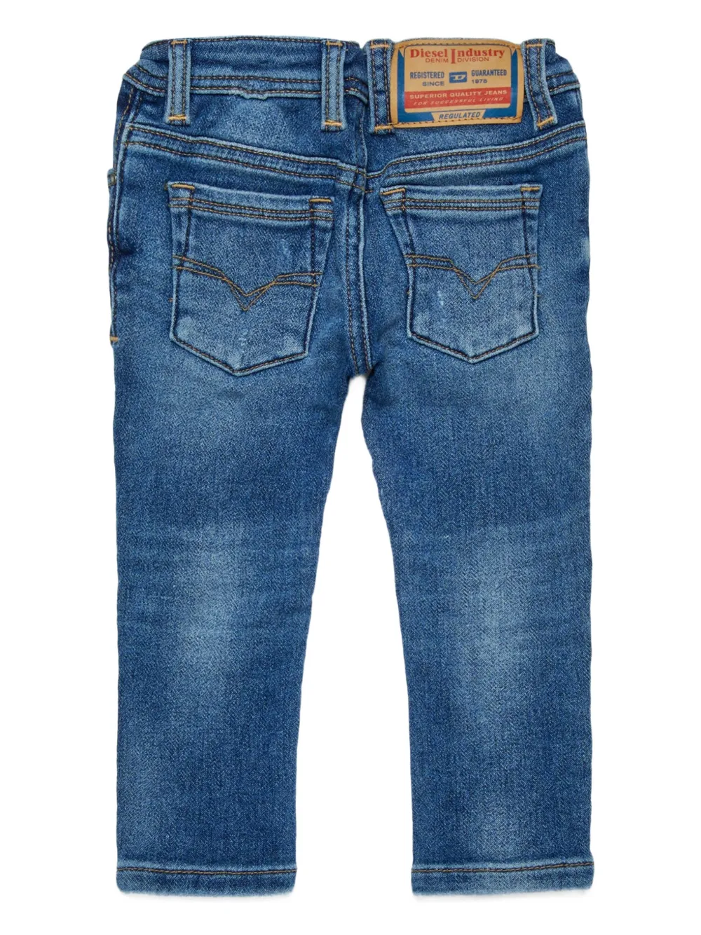 Diesel Kids Jeans met gerafeld effect Blauw