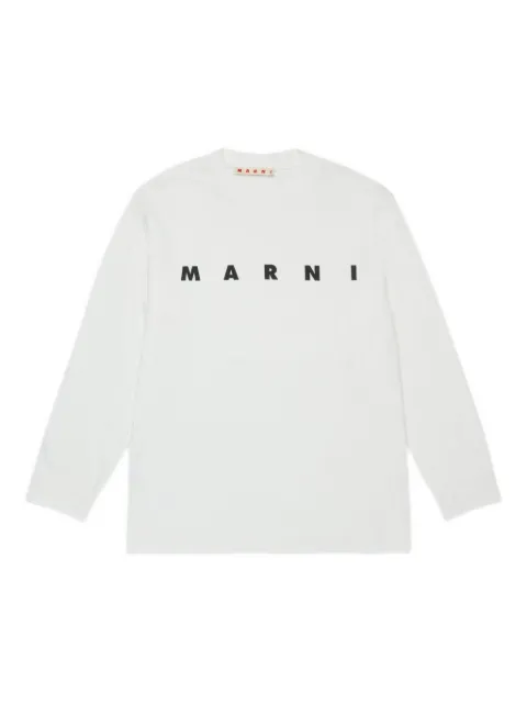 Marni Kids logo-print long-sleeve top