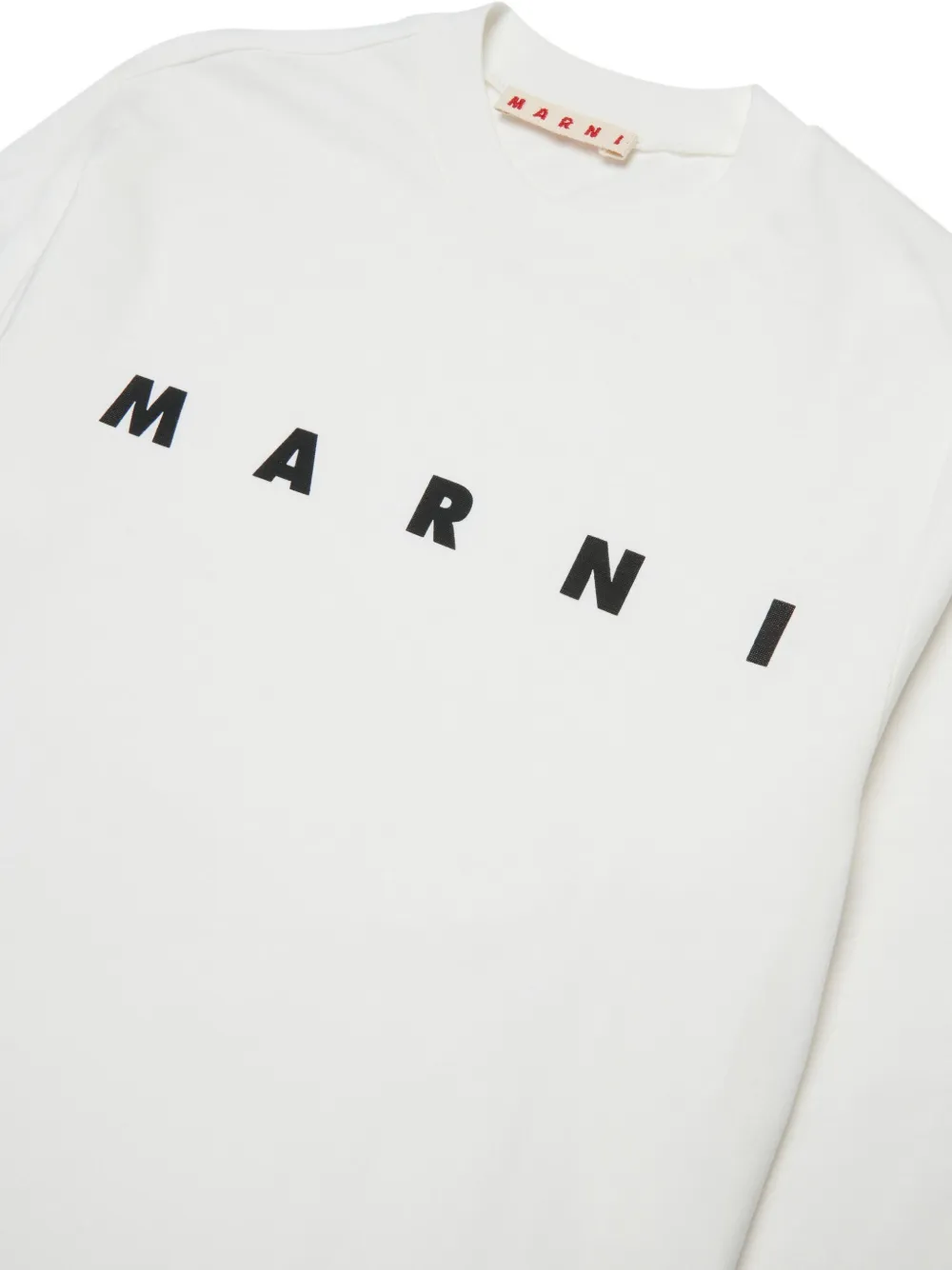 Marni Kids logo-print long-sleeve top Wit