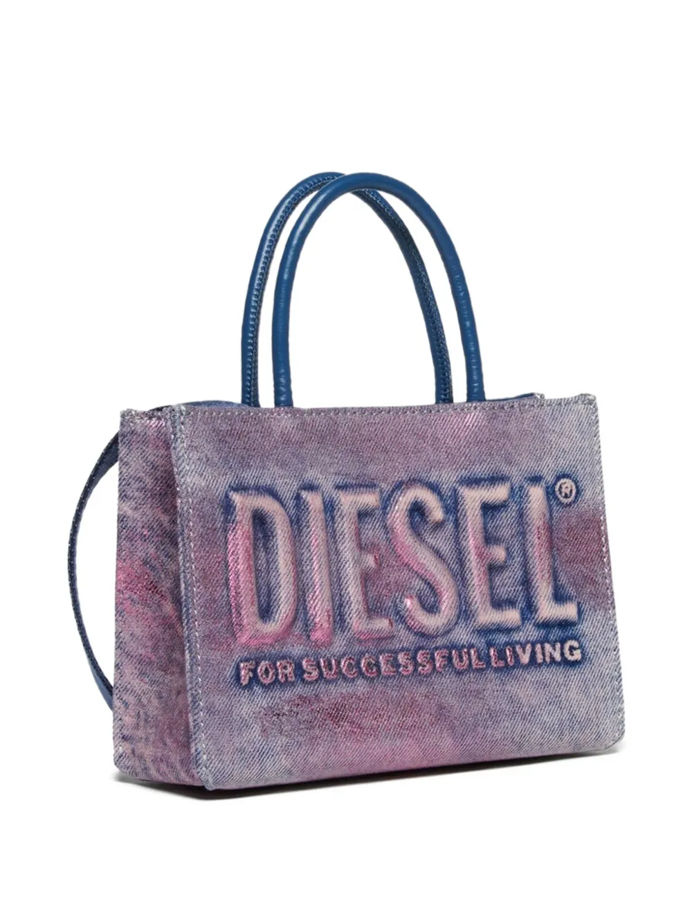 Diesel Kids Shopper met logo-reliëf Blauw