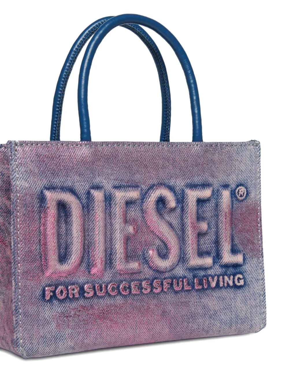 Diesel Kids Shopper met logo-reliëf Blauw