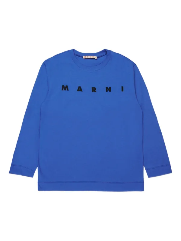 Marni Kids logo-print T-shirt | Blue | FARFETCH