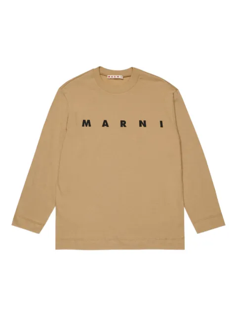 Marni Kids logo-print long-sleeve top