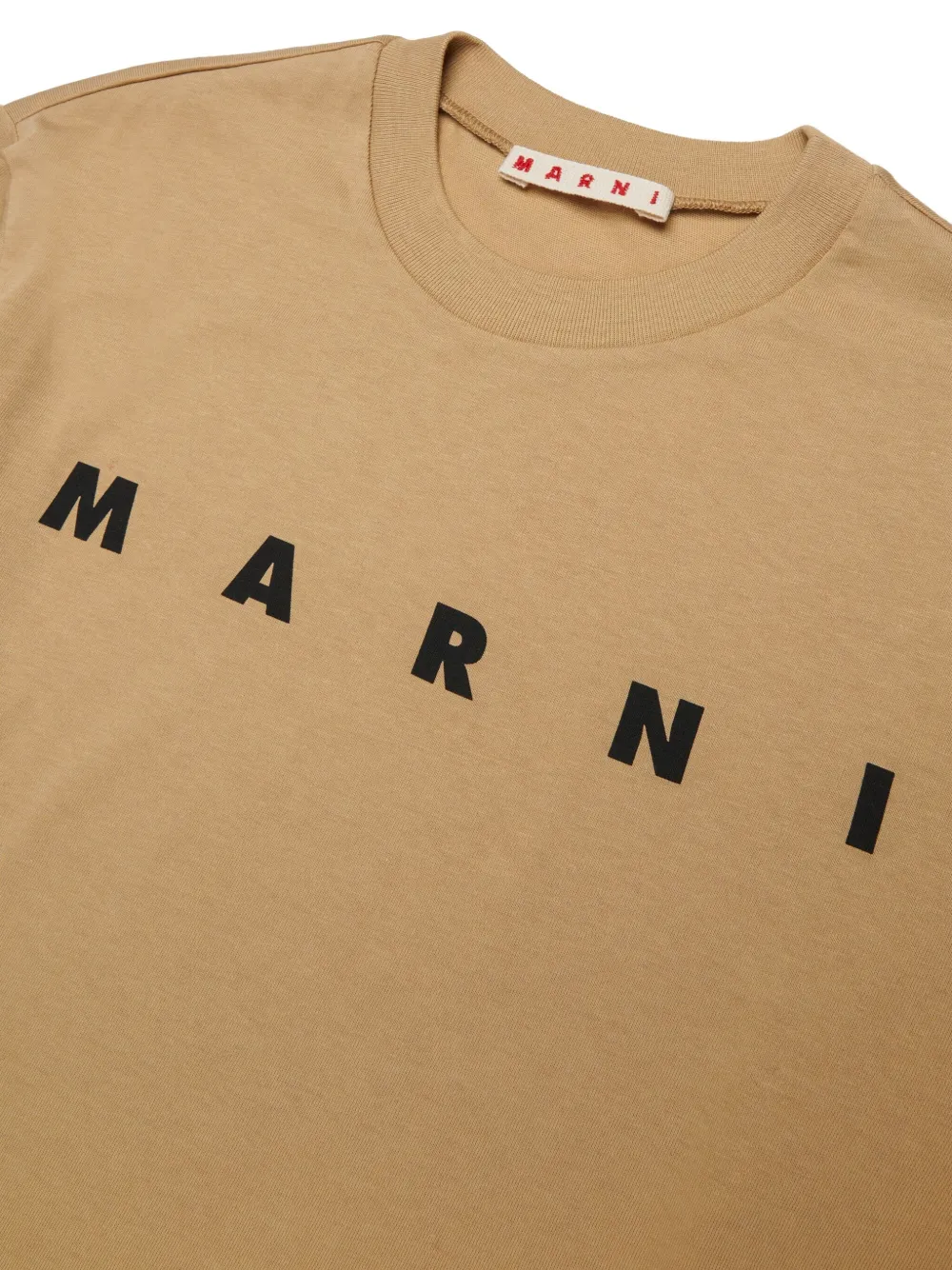 Marni Kids logo-print long-sleeve top Beige