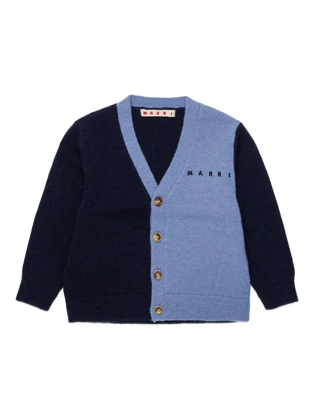 Marni Kids Vest met geborduurd logo Blauw