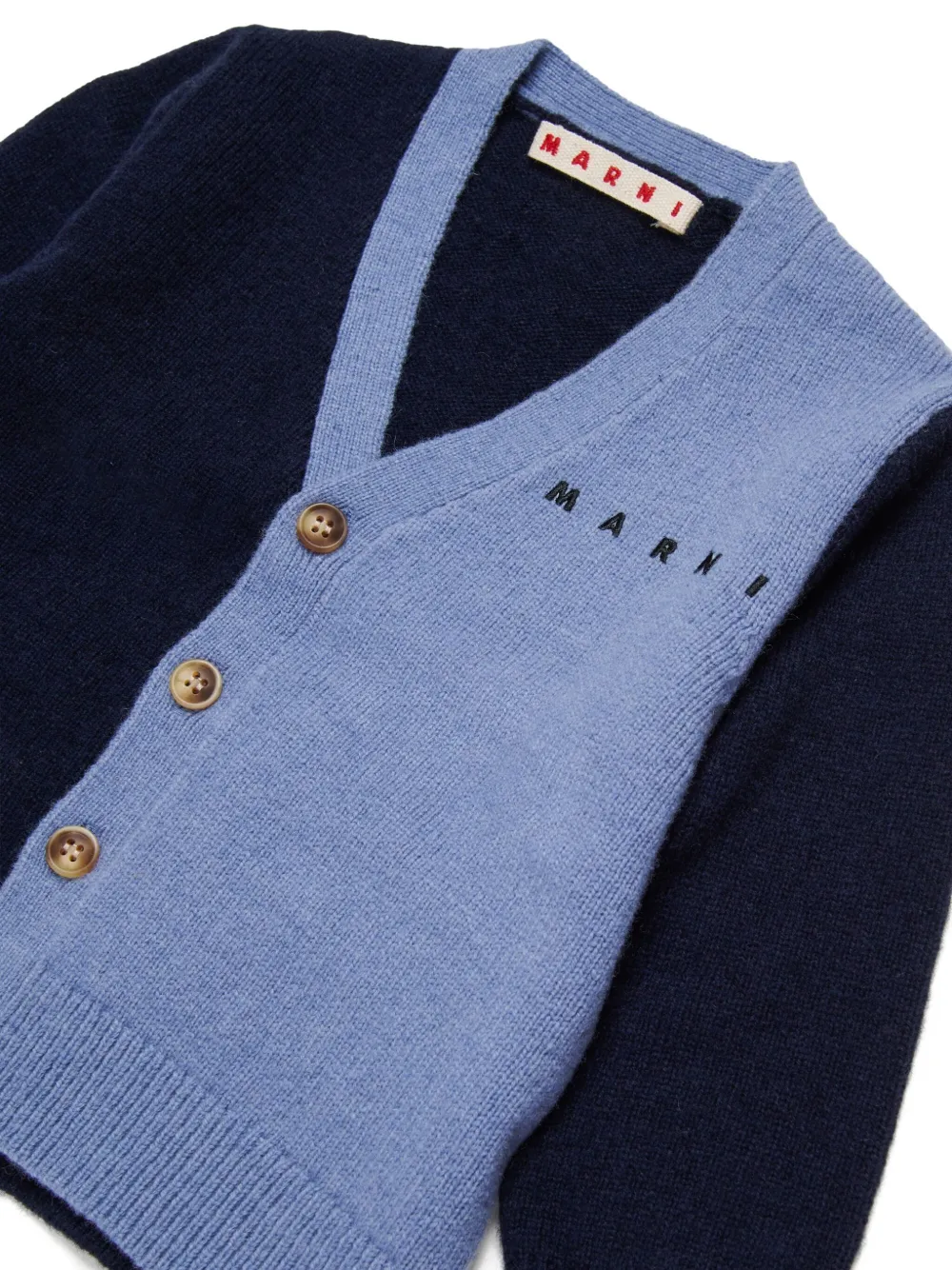 Marni Kids Vest met geborduurd logo Blauw