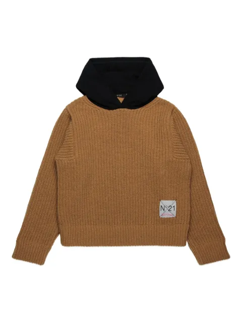 Nº21 Kids knitted hoodie