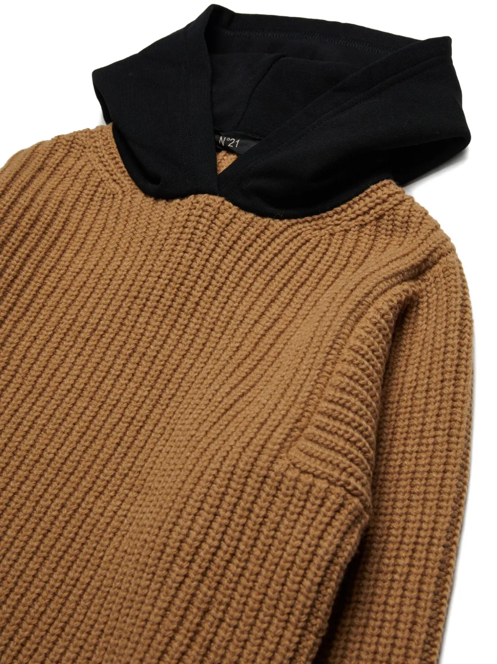 Nº21 Kids Gebreide hoodie Bruin