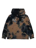 Nº21 Kids tie-dye print hoodie - Brown