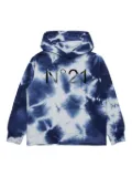 Nº21 Kids tie-dye print hoodie - Blue
