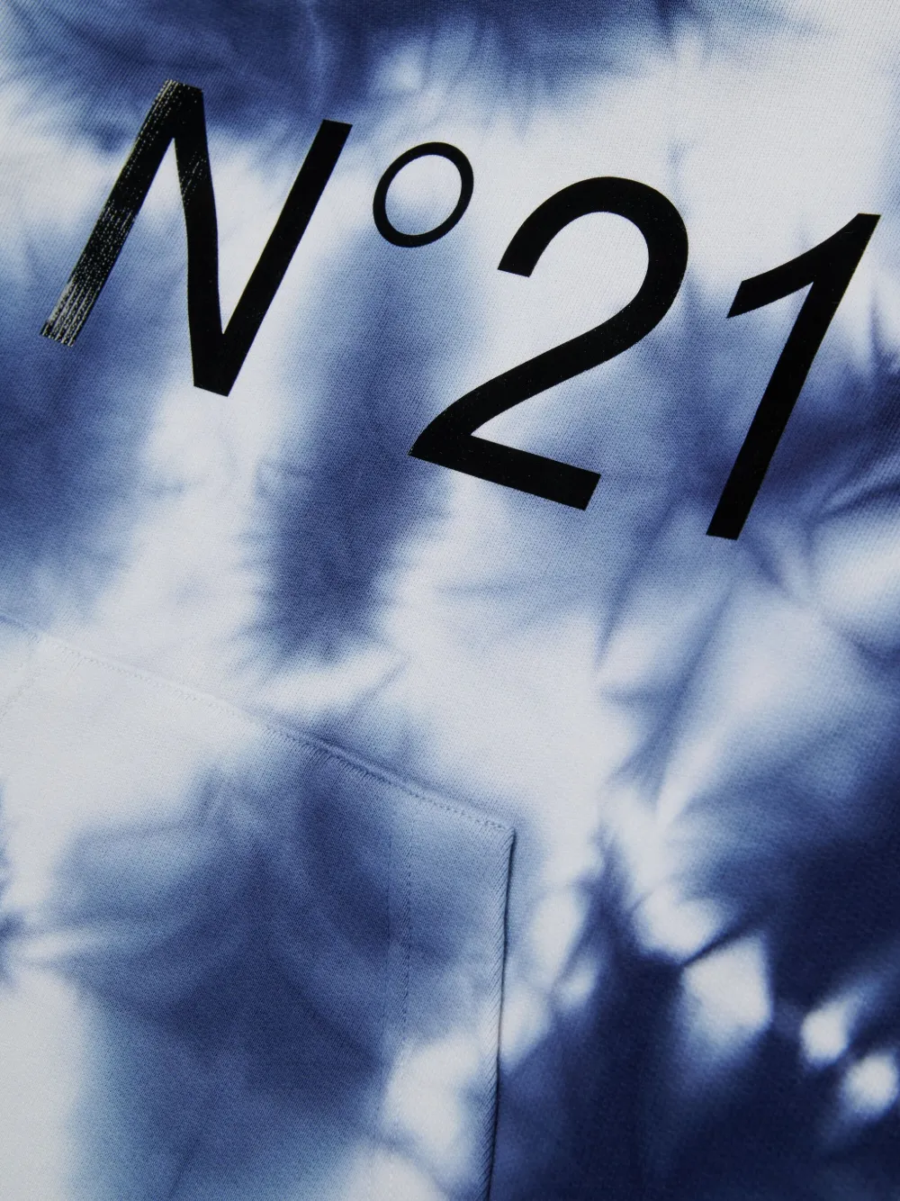 Nº21 Kids Hoodie met tie-dye print Blauw