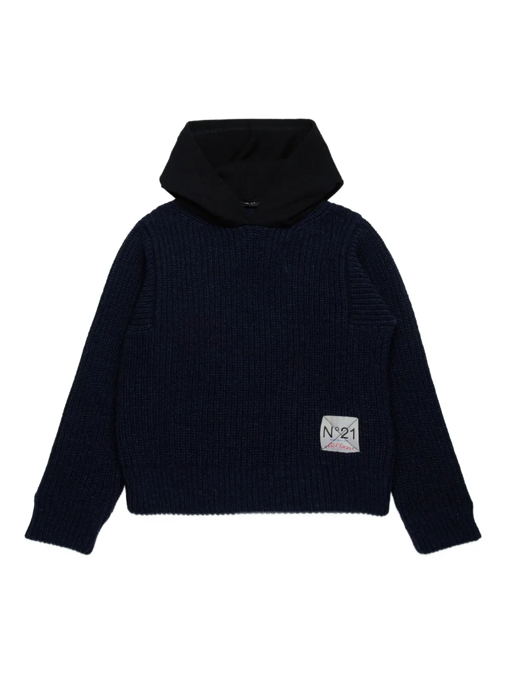Nº21 Kids Gebreide hoodie Blauw