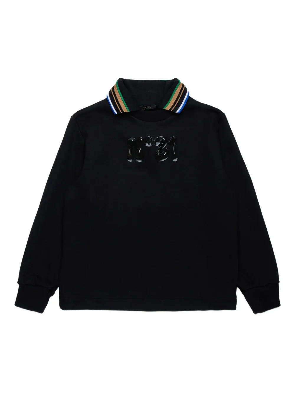 Nº21 Kids polo-collar sweatshirt | Black | Image 1