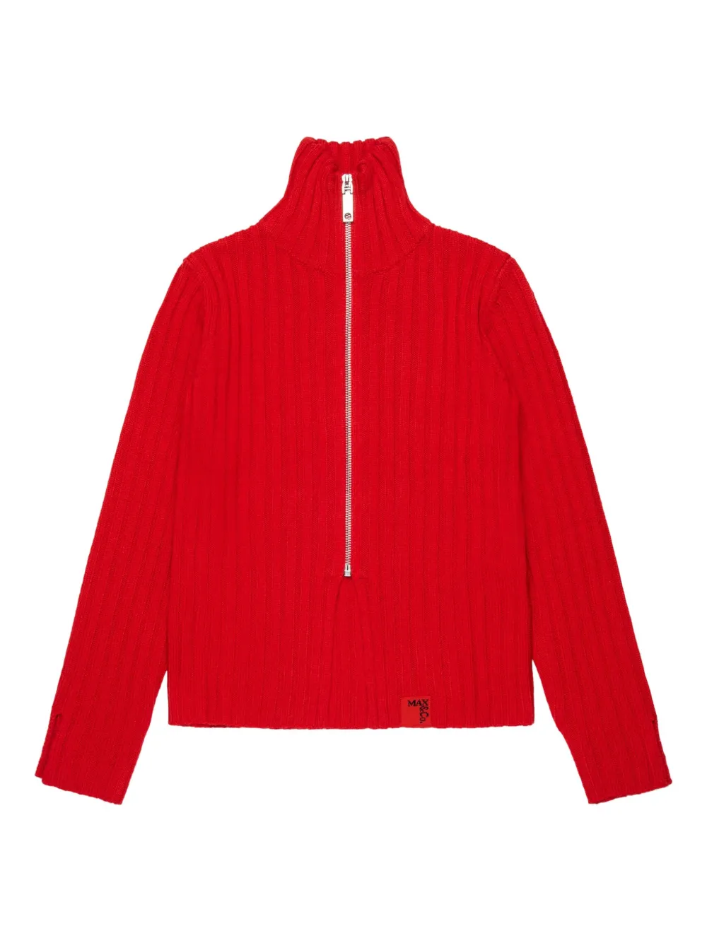 MAX&Co. Kids ribbed-knit cardigan | Red | Image 1