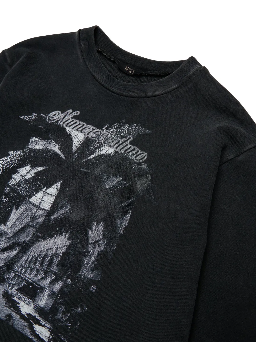 N°21 Graphic-print T-shirt In Black
