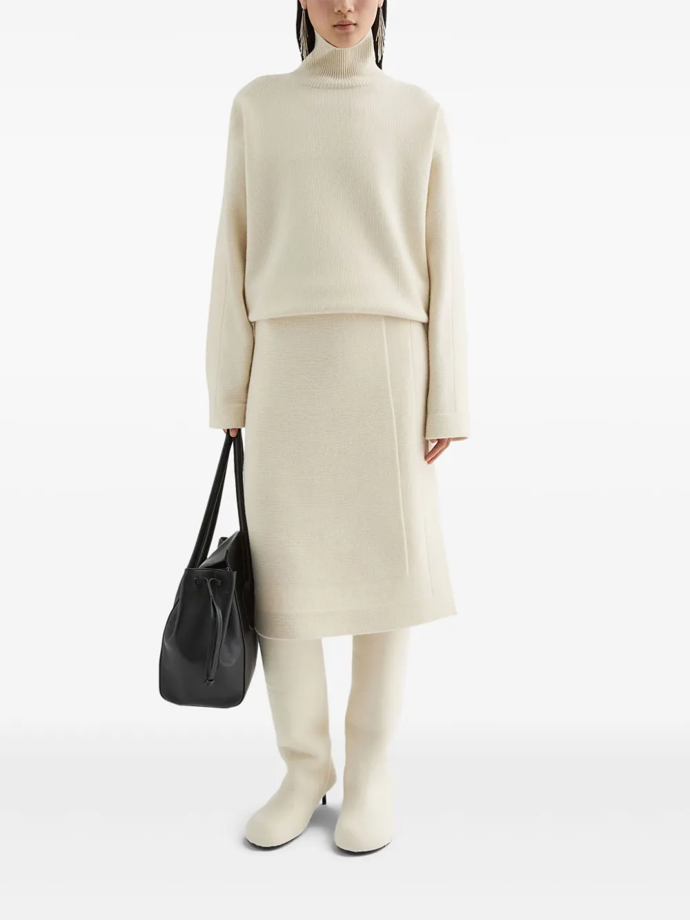 Jil Sander Midi-wikkelrok Beige