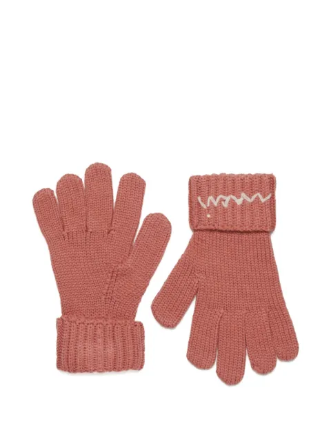 Marni Kids embroidered-logo gloves